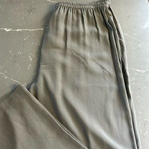 Eileen Fisher Straight Silk Pant Pewter M NWT